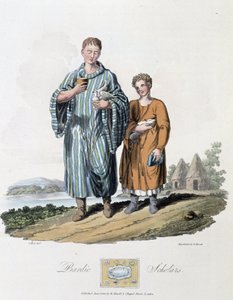 小学生とその主人-S.R.MeyrickとCh.Smithによる「ケルト人とゴート人、6世紀初頭のイギリス諸島の住民とバルト海西岸のゴート族の習慣」の中で。 作： English School