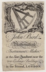 Scientific Instrument Maker、John Bird、トレードカード 作： English School