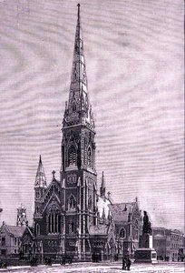 オーストラリア、メルボルン、コリンズ・ストリートのスコッツ教会、「Australian Pictures」（The Religious Tract Society出版）より 作： English School