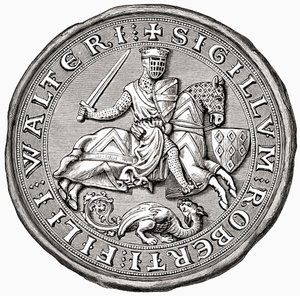 ロバートフィッツウォルターのシール、JRグリーンのイギリス人の短い歴史から1893年に発行 作： English School