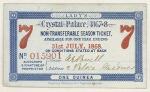 クリスタルパレス、ロンドン、1867-1868のシーズンチケット 作： English School