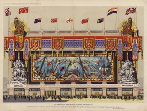 戴冠式のためのセルフリッジの装飾、1937年5月 作： English School