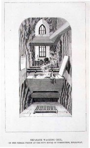 ホロウェイ市矯正院の女性刑務所の独立した洗濯室（「The Criminal Prisons of London and Scenes of Prison Life」より 作： English School