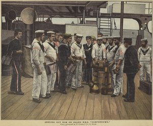 HMS Camperdownでラム酒を提供