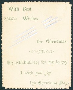 ミシン針、クリスマスカード 作： English School