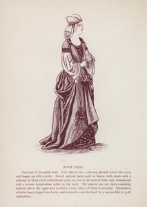シェイクスピアの『ウィンザーの陽気な女房たち』。アン・ペイジ（リトグラフ 作： English School