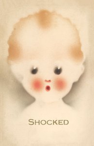ショックを受けた子供（カラーリトグラフ）