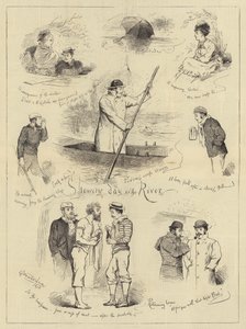 Showery Day on the River (Engraving) 作： English School