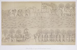 川のほとりにある都市の包囲、オースティンヘンリーヤード（1817-94）によるニネベとその遺跡のプレート42、1849年発行