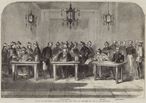 1858年6月26日、天壇での英中条約調印式（彫刻版 作： English School