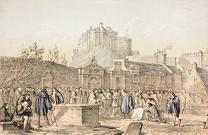 ジョンハウィー（1735-93）による「ハウィーの第2版によると、スコットランドワーシーズ（1781）」から、1638年にグレイフライアーズチャーチヤード、エジンバラで契約に署名