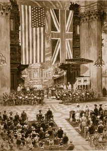 セントポールズ大聖堂でアメリカ国歌を歌う、1917年4月20日、1914〜19 作： English School