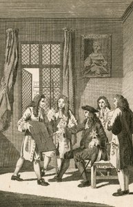 チャールズ2世にロンドン再建計画を発表したクリスチャンレン卿 作： English School