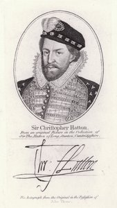 サー・クリストファー・ハットン（イングランドの大法官でエリザベス1世のお気に入り）（彫刻 作： English School