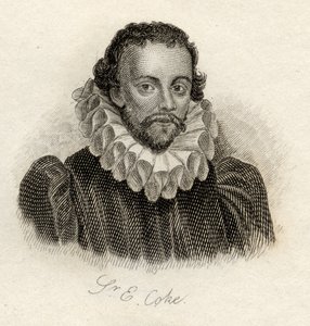 1825年に出版された「クラブの歴史辞典」からのエドワードコーク卿 作： English School