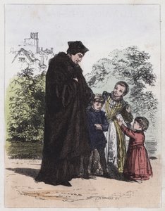 トーマス・モア卿とその子供たち（彩色済み彫刻 作： English School