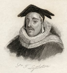 1825年に出版された「クラブの歴史辞典」からのトーマス・ド・リトルトン卿 作： English School