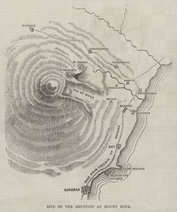 エトナ山の噴火の跡(彫刻)
