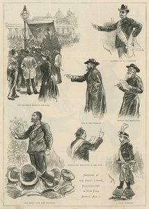 1891年5月3日日曜日、ハイドパークで行われた労働デモでのスケッチ 作： English School