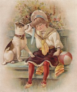 眠る少女とその犬（クロモリト） 作： English School