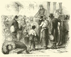 1870年12月、パリ郊外でのスープの配布 作： English School