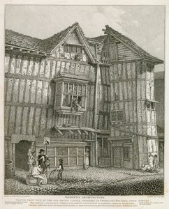 Sweedons Passage、Grub Streetに最近立っている古い家のサウスイーストビュー 作： English School