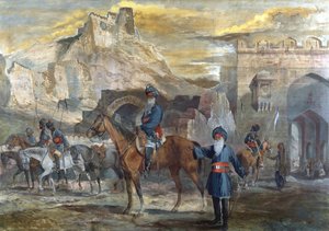 ソワーズ、アフガニスタン第19ベンガルランサー連隊、1880年頃 作： English School