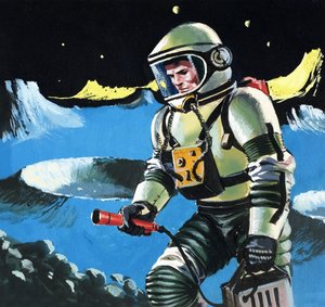 宇宙飛行士が大気をテストする 作： English School