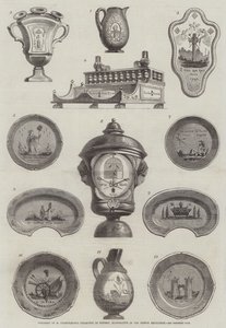 フランス革命を物語るM・シャンフルーリーの陶器コレクションの標本（エングレーヴィング 作： English School