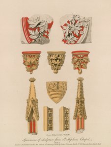 聖ステファン礼拝堂の彫刻の標本（彩色彫刻 作： English School