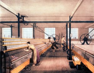 1935年頃、コットン工場の紡績ラバ（プリント）