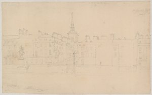 セントジェームズスクエア、ロンドン;オリジナル鉛筆画 作： English School