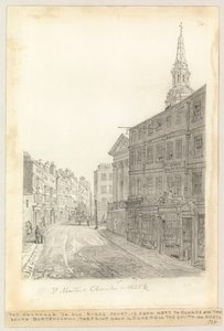 1825年の聖マーティン教会 作： English School