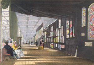 1851年の大展覧会のディキンソンズ包括的な写真からのステンドグラスギャラリー、1854年公開 作： English School