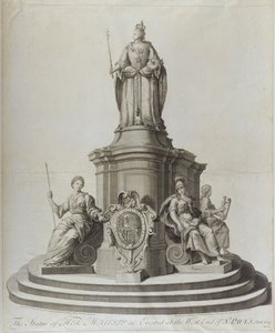 アン女王の像（1665-1714）、1713年発行 作： English School