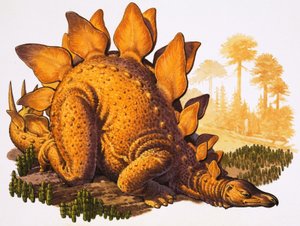 ステゴサウルス（紙にガッシュ）