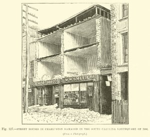 1886年のサウスカロライナ地震で被害を受けたチャールストンの町家 作： English School