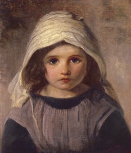 ボンネットの少女の研究、1890 作： English School