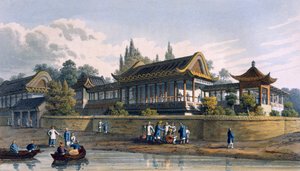 天皇の夏の宮殿、ティエンシン市の向かい、1817年 作： English School