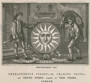 Sun Fire Office、Threadneedle Street、60 Charing Cross、およびOxford Street、ロンドン 作： English School