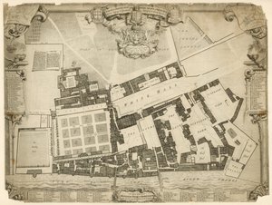 ホワイトホールの王宮の調査と地上計画、1680年