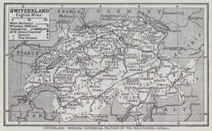 スイス、山岳共和国の主な商業的特徴（リトグラフ） 作： English School