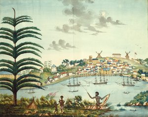 シドニーコーブと町、1806年頃（水彩） 作： English School