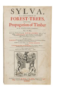 ジョン・イヴリン（1620-1706）による「シルバ、または森の木の言説、および陛下の支配における木材の伝播」 作： English School