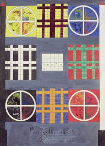 アデプトの金庫室の扉にある象徴的なデザイン、1894年頃（紙にトイレ） 作： English School