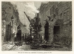 テンプルバー、ロンドン。 1878年1月12日の解体 作： English School