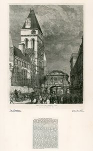 テンプルバー、ロンドン。解体、1877 作： English School