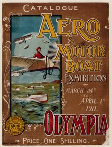 1911年のオリンピアでのエアロ＆モーターボート展 作： English School
