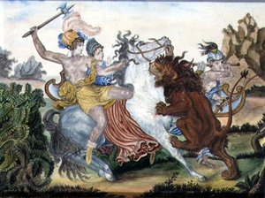 アマゾネス」1830年頃（紙にガッシュ） 作： English School