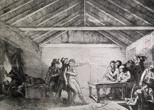 1820年2月23日のケイトストリートの共謀者の逮捕 作： English School